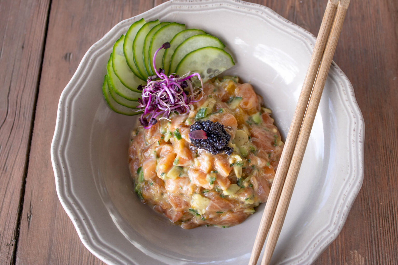 Tartar de salmón